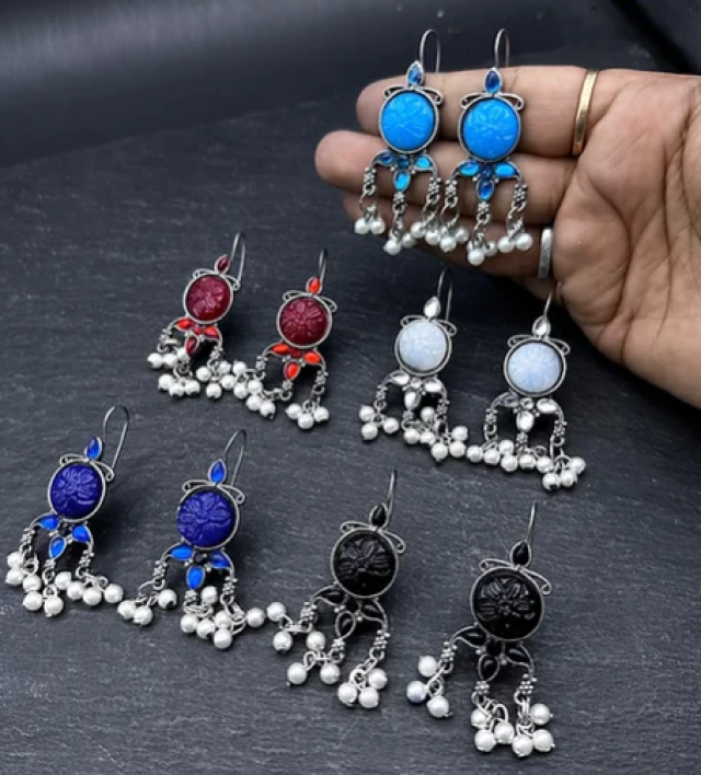 Sky blue colour Earrings / Bugadi